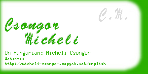 csongor micheli business card